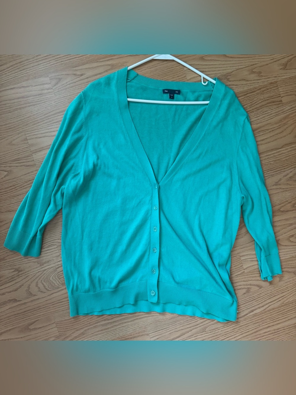 GAP Light Seafoam Green V-Neck Button-Front Women’s Cardigan Sweater XL